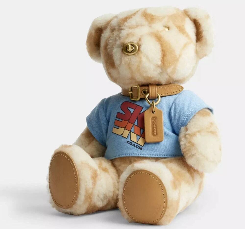 COACH Ski Bear Collectible In Signature Shearling Limited Edition Beige&Brown